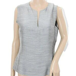 90's Designer Emanuel Ungaro **BLEMISHED** Gray V-Neck Peplum Dress Top 10 L 44